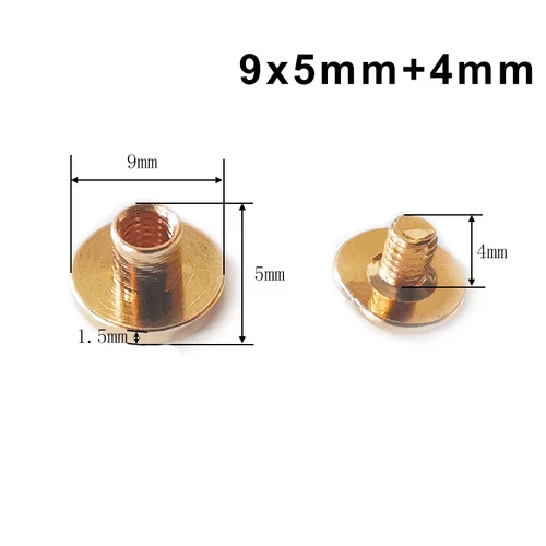 Massive Messing Schraubnieten Flachkopf Leder Basteln für robuste Taschen Bücher - Picture 9 of 14