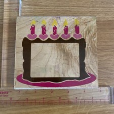   Birthday Cake Frame  Posh Impressions Rubber Stamp by Rubber Stampede Z794G