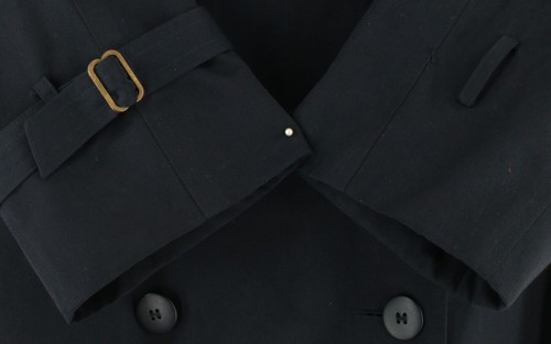 Brooks Brothers Women's Navy Blue Belted Trench Top Over Rain Coat Size #2 - Picture 3 of 8