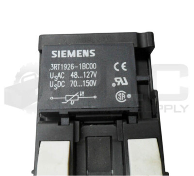 SIEMENS 3ZX1012-0RT02-1AA1 CONTACTOR W/ 3RT1926-1BC00 SUPPRESSOR