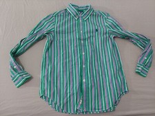 Boys Polo Ralph Lauren Dress Shirt L Large 14-16 Green Button Cotton