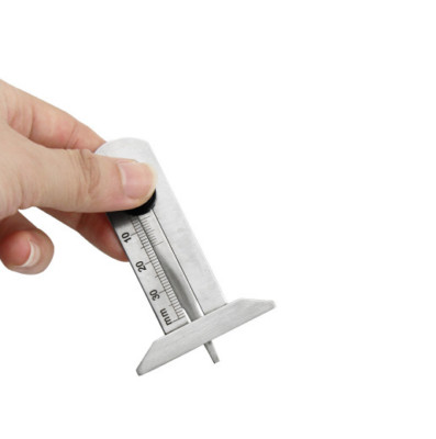 Stainless Steel Car Tyre Tire Tread Depth Gauge Meter Ruler Caliper Measure Tool