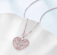 Rose gold angel wing necklace
