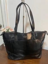 Kate Spade Front Pocket Tote Black Preloved Flaw