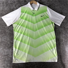 Nike Tiger Woods Collection x Bay Hill Golf Men's L Green Striped Polo Shirt