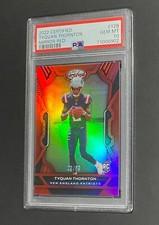 2022 CERTIFIED TYQUAN THORNTON MIRROR RED /99 SP PATRIOTS #128 RC - PSA 10 POP 1