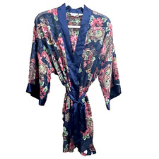 Victorias Secret Womens Robe One Size Gold Label Floral Paisley Kimono Vintage
