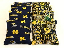 8 CORNHOLE BEAN BAGS CORN HOLE MICHIGAN WOLVERINES