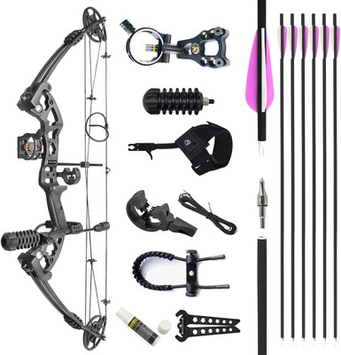 Archery Compound Bows Kit Draw Weight 30-55 Lbs Hunting Bow IBO 310Fps Adults Ar