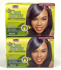 African Pride Olive Miracle Regular No-Lye Deep Conditioning Relaxer 2-Pk