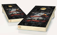 Patriotic American Eagle Cornhole Board Vinyl Wrap Laminated Decal Sticker Set