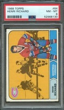 1968 TOPPS 64 HENRI RICHARD PSA NM-MT 8