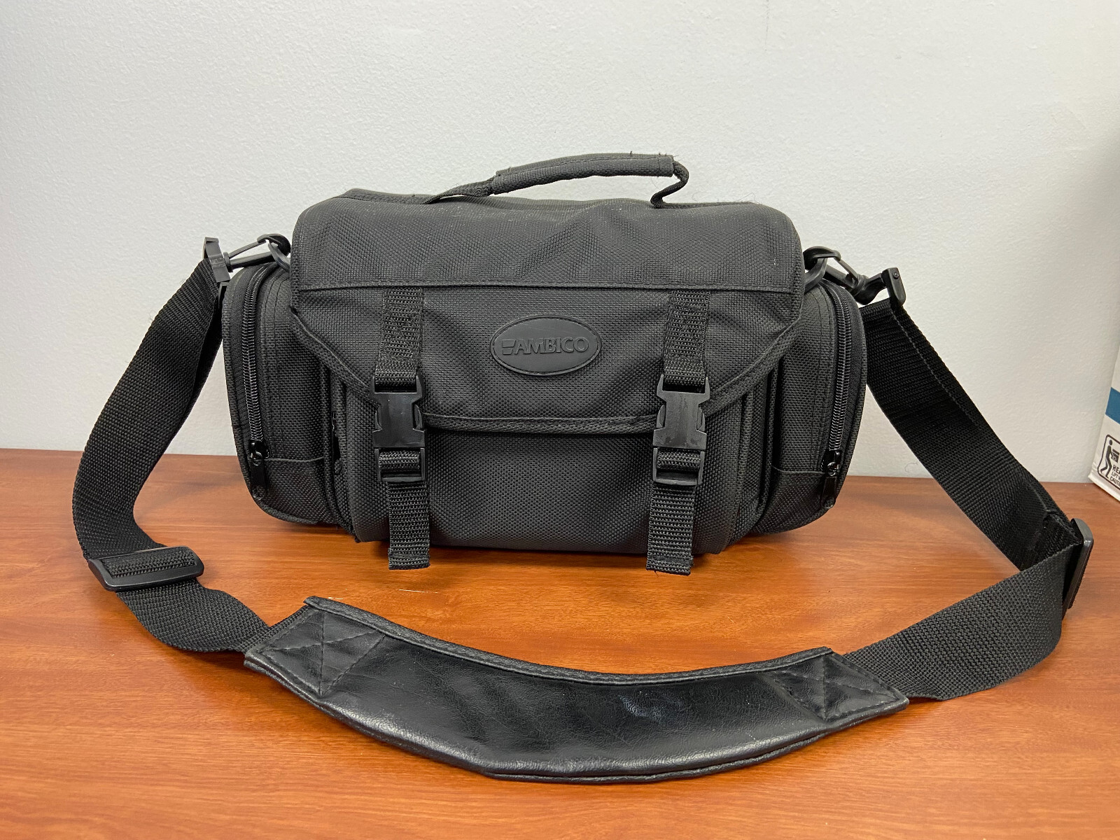 Ambico Camcorder Camera Bag Case Padded Soft Black Pockets Large-image