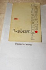Leica Photographic Equipment Catalog 1959 printed in APRIL 1959