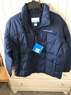 $190 Columbia Men's Mountain Glacier Down Jacket, Navy, Size XL