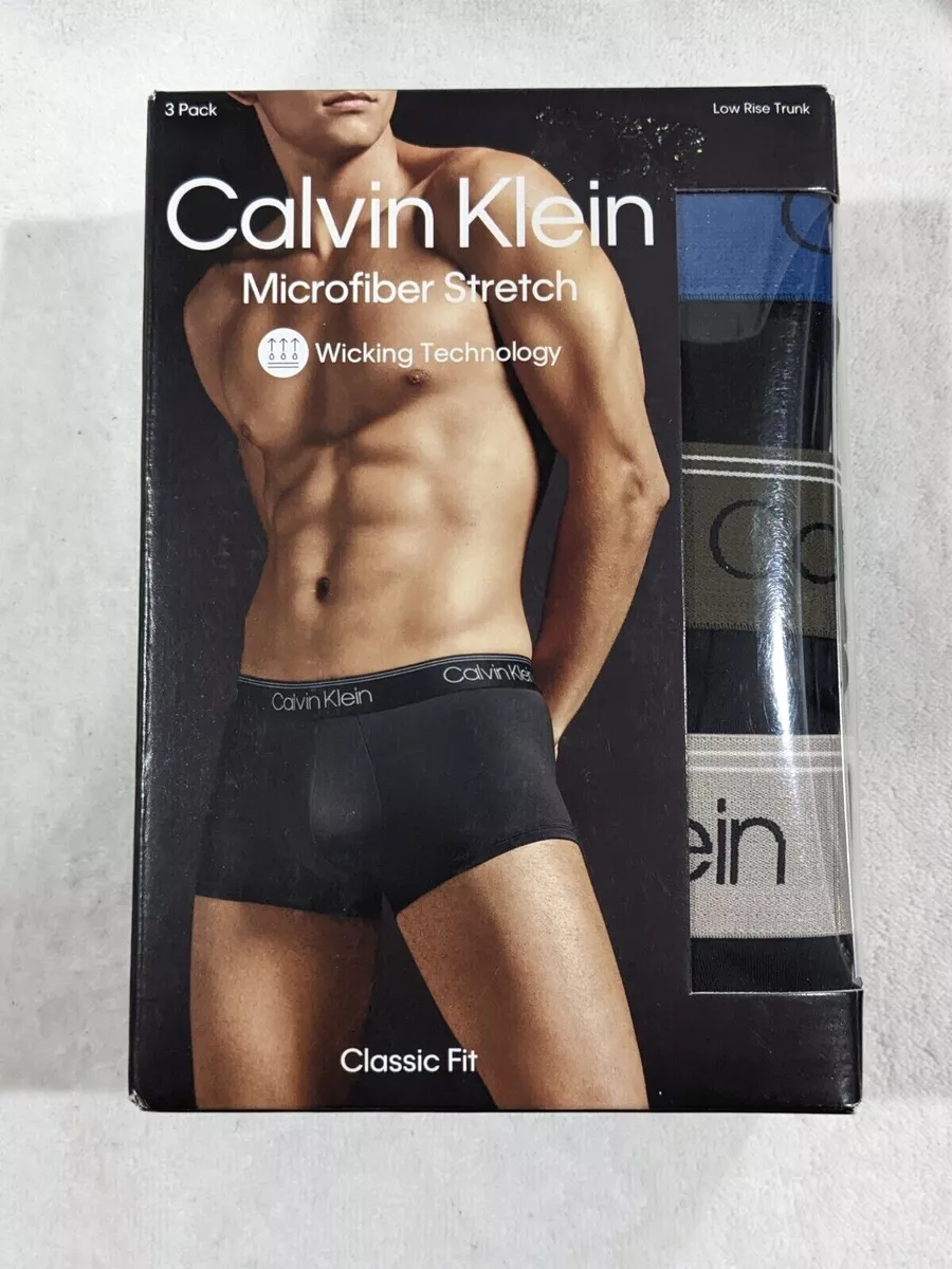 Calvin Klein Men's Microfiber Stretch Multi Low Rise Trunk (3 Pack) Sz M/XL  NWB