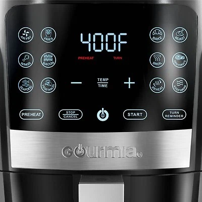 Gourmia 6-qt Digital Window Air Fryer With 12 Presets & Guided Cooking  Black : Target