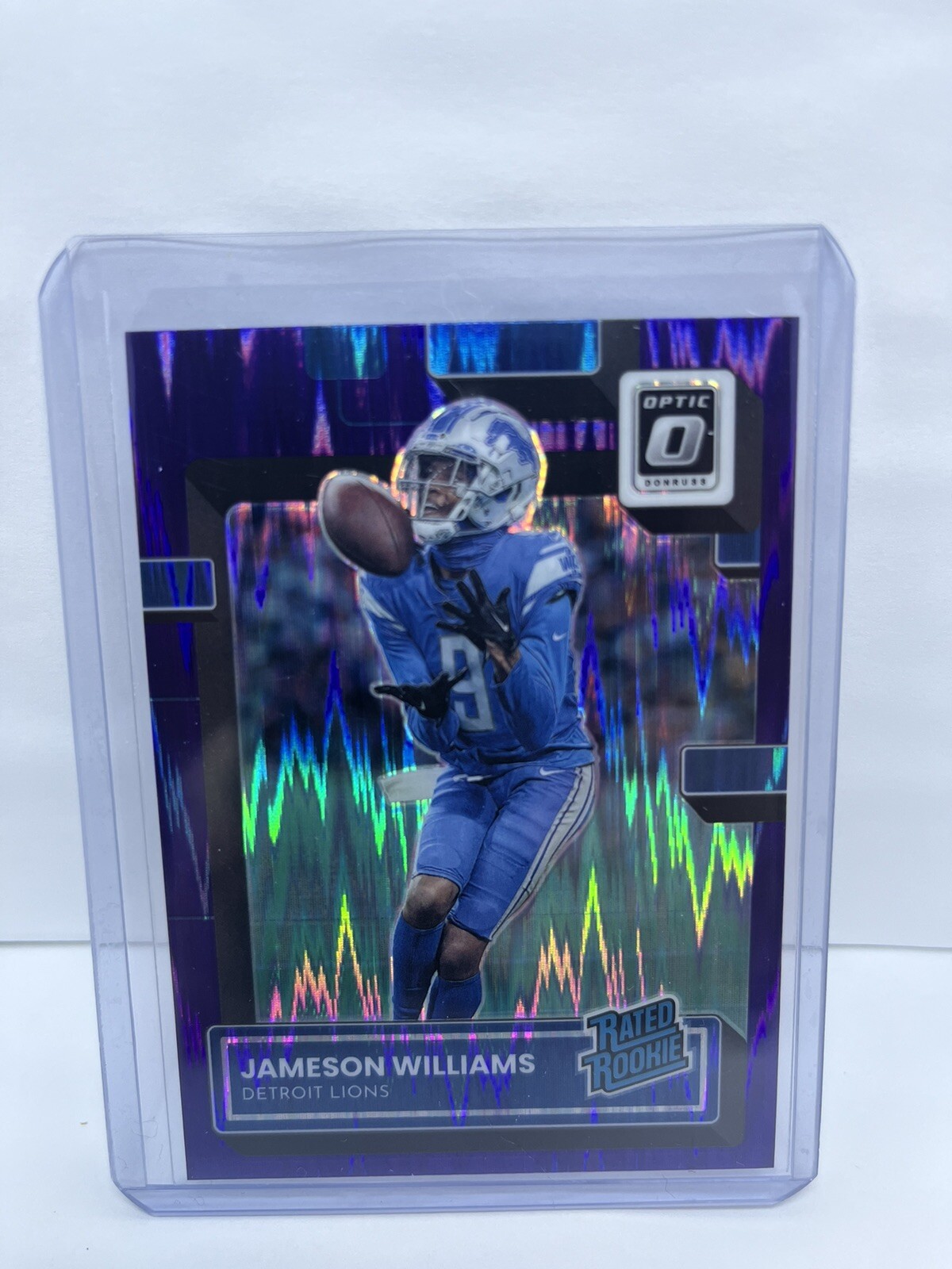 Jameson Williams 2022 Panini Optic #208 Rated Rookie Purple Shock