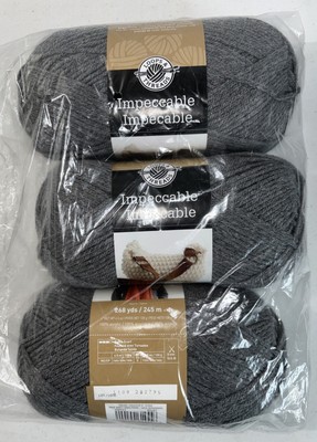 Loops & Threads Impeccable Yarn 268 yds Skein True Grey Gray 100% Acrylic Lot 3