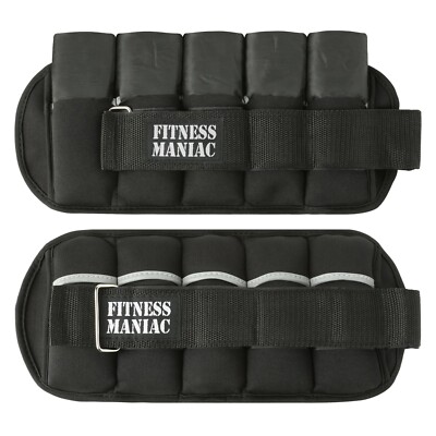 Adjustable Ankle Weights Pair Men Women 10 lbs Total Weight to