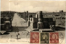 Old postcard AK Algeria-Timgad-Porte et Cardo Nord (236537)
