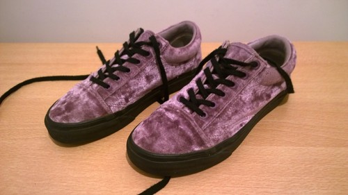Vans off the wall old skool lilac velvet look Trainers Size uk 4 - Picture 5 of 9