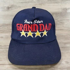 Four Star Grand Dad Hat Cap Snapback Navy Blue Vintage Adjustable