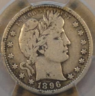 1896-S Barber Quarter 25c PCGS Certified F12