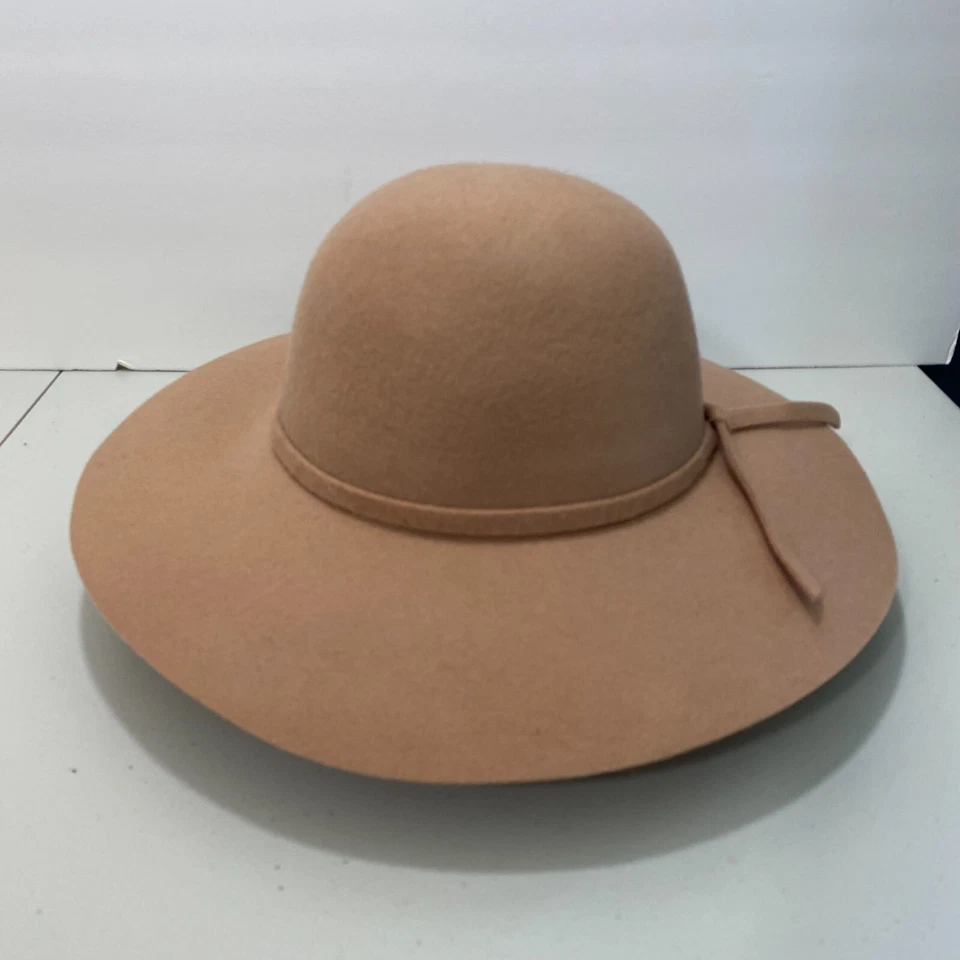 Chapéu boliche feminino 100% lã dobrável aba larga retrô fedora feltro flexível cáqui - Imagem 3 de 4