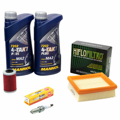 Wartungspaket für KTM Duke 390 125 200 11-14 Öl 2L+Luftfilter+Ölfilter+Zündkerze