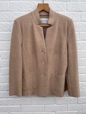 Artigiano Beige Casual Virgin Wool/ Flax Jacket Size Uk 16