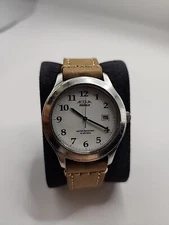 Acqua Timex Indiglo Quartz Watch Men 30m Silver Date Analog New Battery New Band