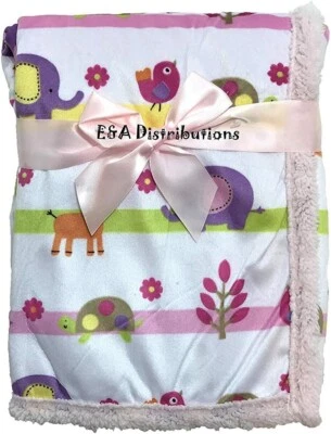 KAV Manta envolvente de microfleece supersuave con diseño de animales de la selva para bebés niños/niñas