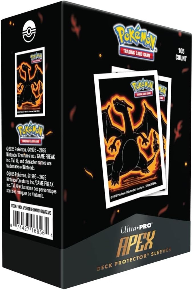 Ultra Pro Apex Sleeves Pokemon Neon Kanto Charizard 105ct