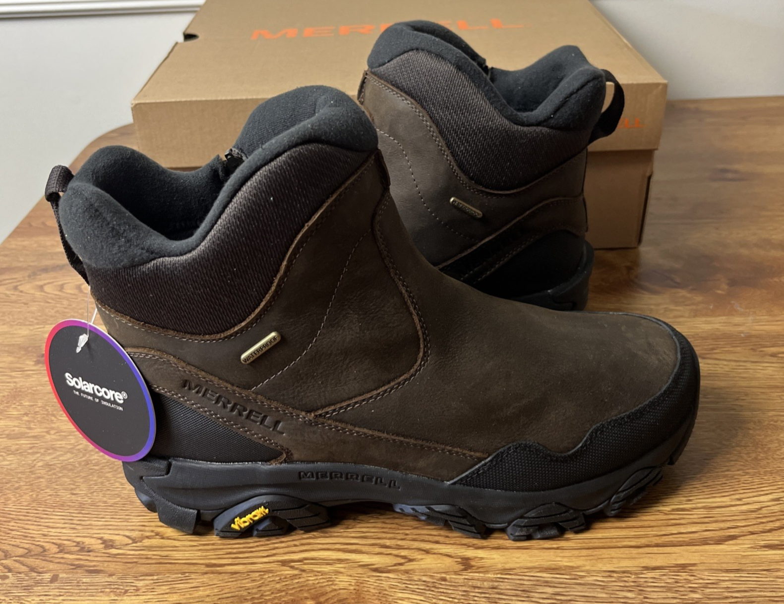 Stivali Uomo Merrell Coldp 3 Termici Alti Impermeabili Cerniera Terra Taglia 10 W