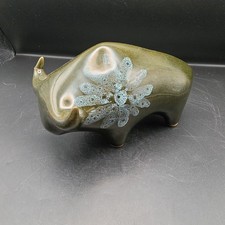 VINTAGE LOTUS POTTERY BULL FIGURE.