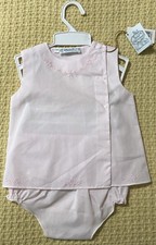 Feltman Bros Pink Cotton Sleeveless Layette Set 6M Embroidered Top  Bloomers