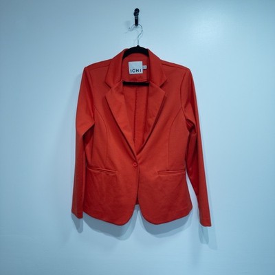 Ichi Poppy Red Kate Single Button Blazer Size XL