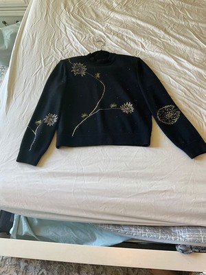 St Johns Evening Marie Gray Santana Knit Embellished Sweater Sz M