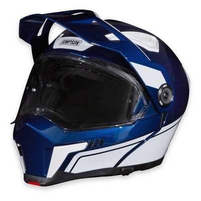 Simpson Journey Bandit Modular Motorcycle Helmet Blue/White Medium DOT ECE