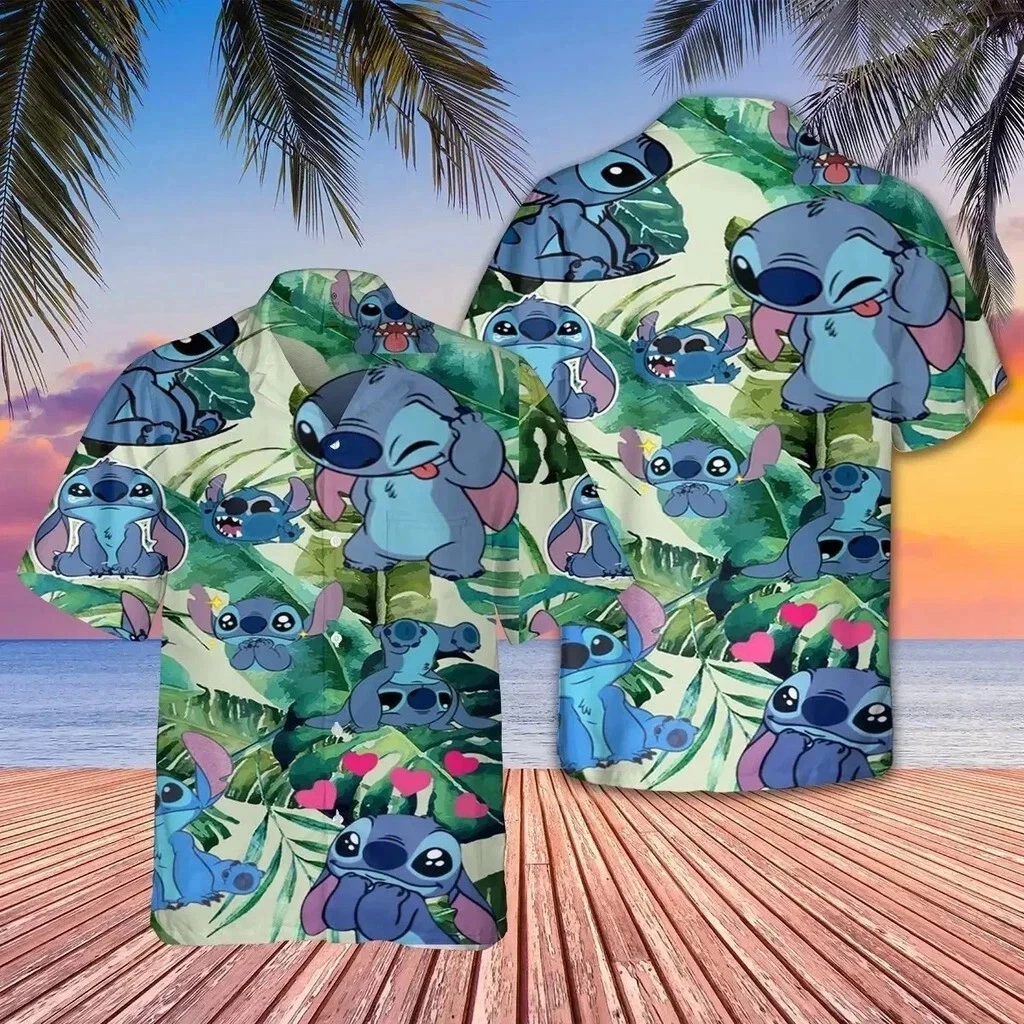 Stitch Hawaiian Button Down Shirt