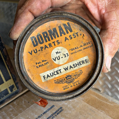 Dorman VU-33 Brass Faucet Washer Assortment Tin, Dial-a-Size, 33 Pack