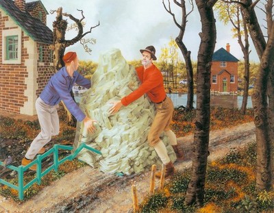 Robert Schwartz Who Works Anymore Kunstdruck Poster Wanddeko Qualität Künstlerisch H