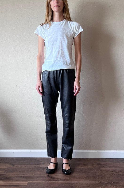 Co. Collection XS BLACK Leather PULL ON Pants Trousers Track