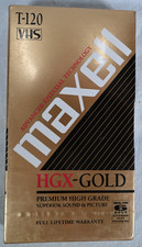 NEW Sealed Maxell HGX-Gold T-120 Blank VHS Tapes Premium 6 Hour Pack