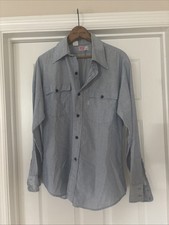 1970s true vintage levi  s pinstripe dagger collar dress work shirt large/40
