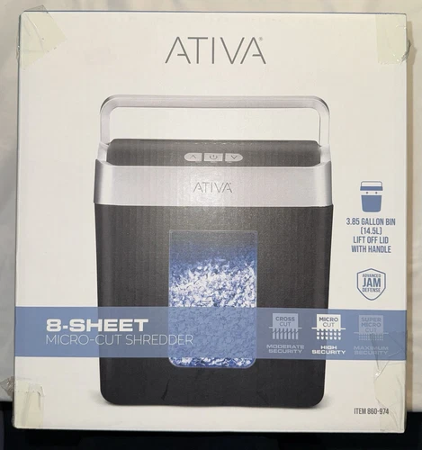 Ativa 8-Sheet Micro-Cut Lift-Off Shredder With Handle, OMM83B