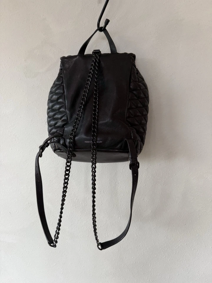 Mochila Acolchada Rebecca Minkoff Love Negra Correas Bolsa para Libros Mochila Cartera Bolso Foto 2 de 4