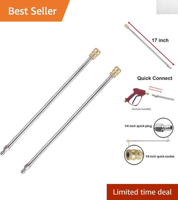 #ad Stainless Steel 2 Pack Pressure Washer Extension Wands Universal Fit 1 4#x27;#x27; $14.22
