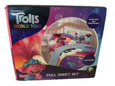Trolls World Tour Full Sheet Set Soft Microfiber 4 Pc Fitted Flat 2 Pillowcase